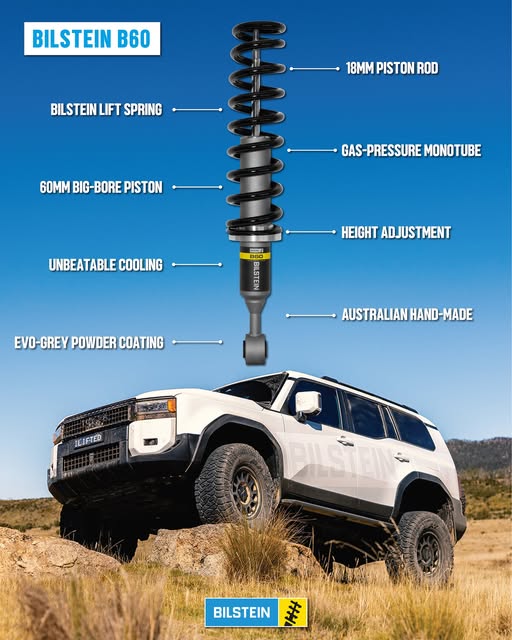 Toyota Landcruiser Prado 250 Series Front and Rear B60 Bilstein Shock Absorbers 2024-